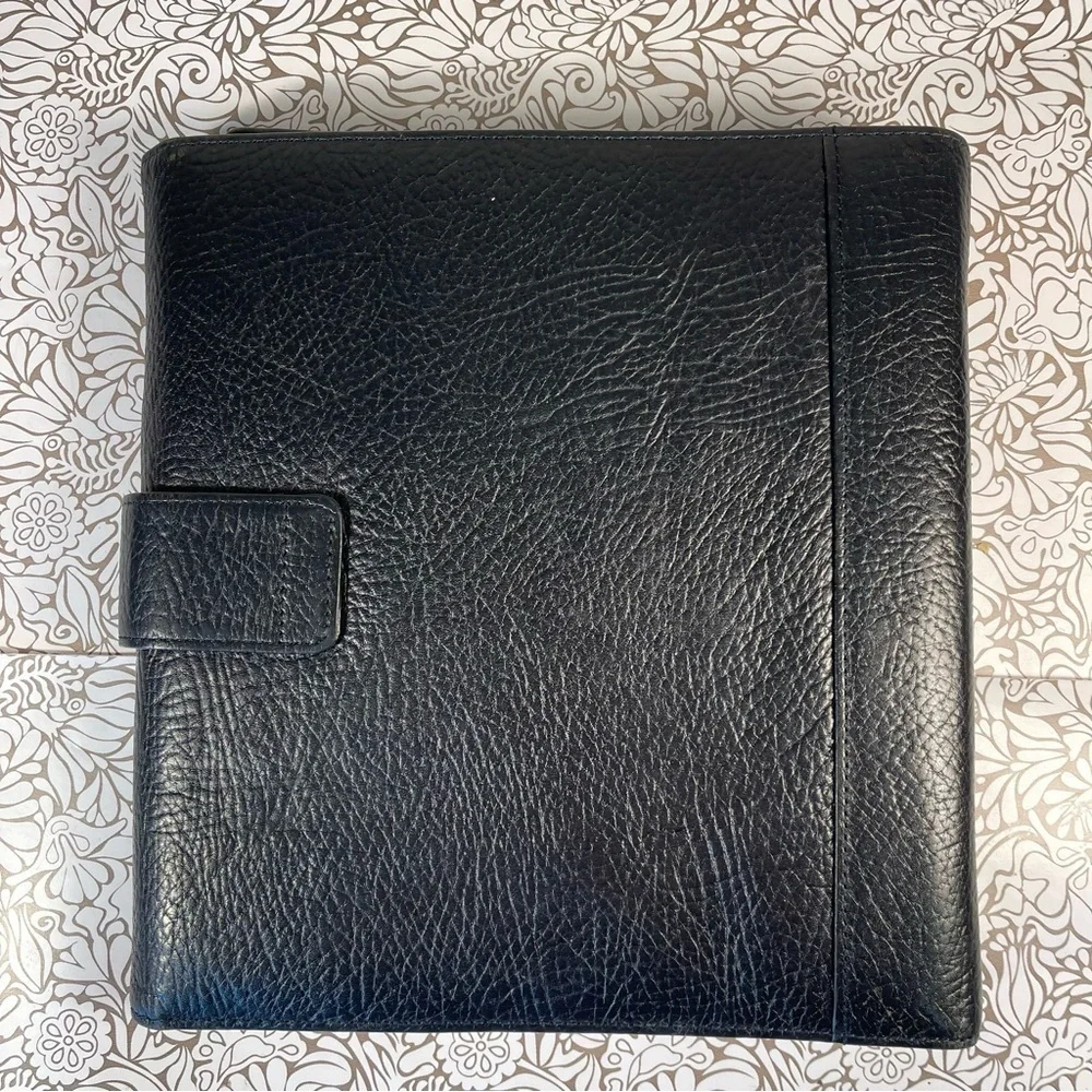 Vintage Time Manager Full Grain Leather Planner Binder Executive Organizer